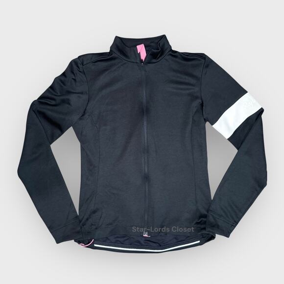 Rapha Black Core Long Sleeve Jersey Small Pink Trim Full Zip Performance Cycling - Picture 3 of 9